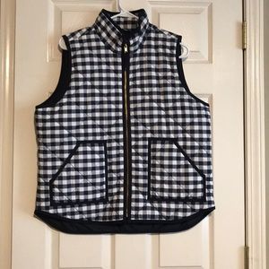 JCrew gingham puffer vest